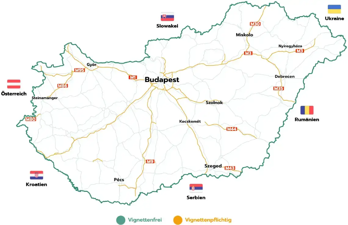 Cestovná mapa v Maďarsku